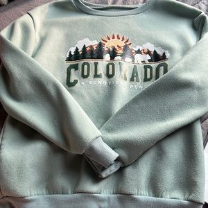Shein colorado green crew neck hoodie